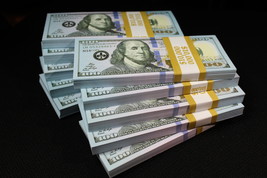 10K Full Print Realistic Prop Money New 10,000 Dollar Bills Cash Fake Movie REAL - £9.59 GBP