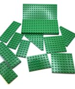 12 Green Lego Base Plates 2- 16x8, 2 - 4X12, 2- 2x8, 1-6x8, 3-4x8 &amp; 2 tr... - $14.95