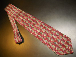 Guy Laroche Diffusion Neck Tie Burgundy with Repeating Tear Drop Accents Silk - £8.78 GBP