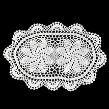 4Pcs/Lot Hand Crochet Lace Doilies Oval Cotton Table Placemats 10&quot;x16&quot; W... - £11.30 GBP