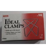 ACCO® Ideal Paper Clamp (Butterfly Clamp), Smooth Finish, #2 Size, 50/Box - $11.66 CAD