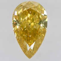 Pear Shape Diamond Fancy Brown Yellow Real Loose 0.54 Carat VVS2 IGI Certificate - £450.59 GBP
