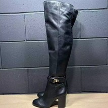 Sam Edelman Fae Over Knee Tall Black Leather Boots Women&#39;s 6.5M Buckle D... - $65.00