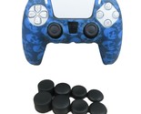 Silicone Skull Grip + (8) Multi Analog Thumb Caps For PS5 Controller Acc... - £7.08 GBP