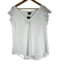 City Chic Leisure Frill Knit Cotton Top in Ivory Women’s Size M/18 - $29.72