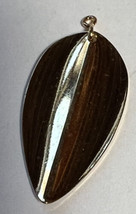 Pendant Leaf Shaped  Gold Tone  Hinge is Strong  1.5 Inches Cleaned - £1.60 GBP