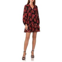 Vince Camuto Women&#39;s Split-Neck Long-Sleeve Babydoll Dress - Rich Black - $610.08 MXN