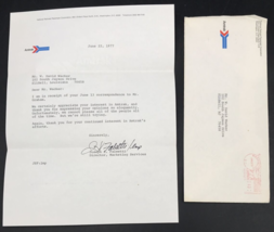 1977 Amtrak Envelope Cover &amp; Letterhead responding to Complaint Written ... - $13.99