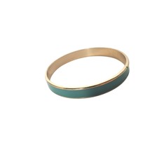 Vintage Blue Gold Tone Enamel Bangle Bracelet Womens Costume Jewelry - $20.79