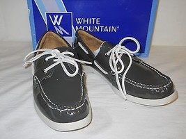 White Mountain New Womens Headsail Charcoal Patent Leather Boat Shoes 10 M NWB - $68.31