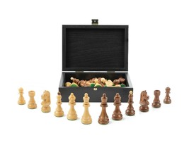 Dubrovnik Standard Chess Pieces In Wooden Black Box - 3.5&quot; King - £63.46 GBP