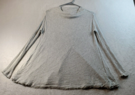 Free People Blouse Top Womens Size XS Gray Knit Long Sleeve Cowl Neck Open Back - $17.49