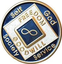 Infinity Blue and White NA Medallion Official Eternity Narcotics Anonymous Chip - £33.22 GBP