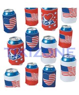 12 Pack of American USA Patriotic Can Covers 4th of July Coolies/Koozies... - £10.26 GBP