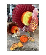 BEISTLE + Die Cut Thanksgiving Turkey Fall Decor Lot Of 10 Honeycomb 80s... - $23.76