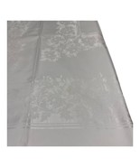 Large Jacquard White on White Floral Tablecloth Formal Large Oblong VTG ... - £51.45 GBP