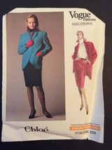 Vogue Sewing Pattern Chloe 2131 Coat Jacket Skirt 12 1980s Style Uncut - $11.70