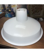 Vintage 12” White Enamel Porcelain Industrial Quad Light Shade Gas Station - €68,29 EUR