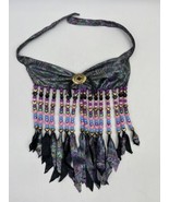 Vintage Southwestern Tribal Handmade Fringe Colorful Beads Bib Necklace ... - £18.56 GBP
