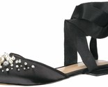 The Fix Women&#39;s Porter Pointed Toe Ankle Wrap Flat Slide Pearls Size 6 - $8.40