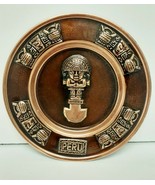 Vintage Peruvian Peru Copper Metal Wall Hanging Plate Artisan Made Art 7... - £31.20 GBP