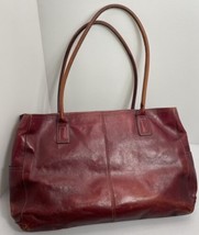Fossil Vintage Leather Tote Laptop Bag 15 By 11 Inches One Zipper Pull M... - £12.86 GBP