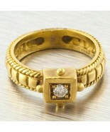 Vintage Estate 18k Yellow Gold Over Scroll Squared VVS1 Diamond Enagagem... - €79,98 EUR