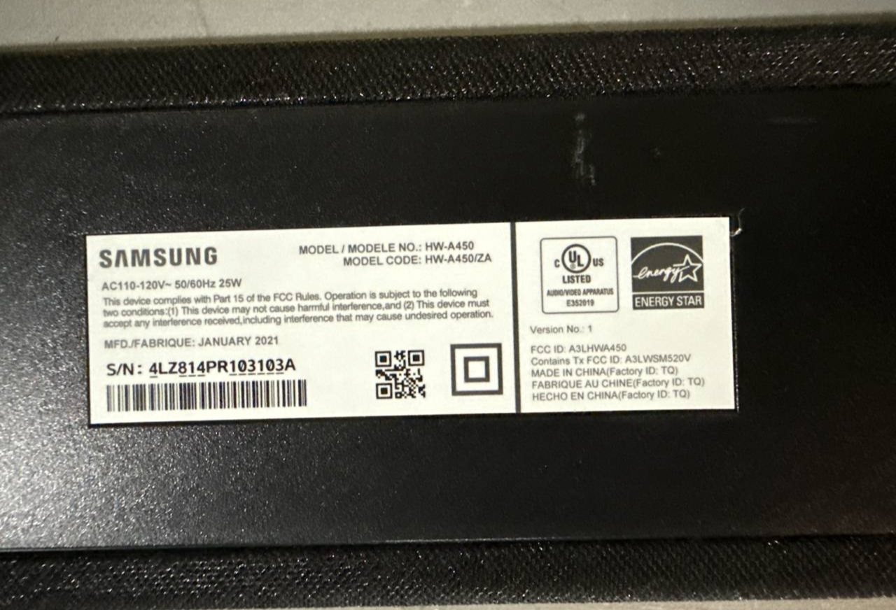 Samsung HW A450 Soundbar 2.1 Channel 25W Bluetooth Dolby Audio Game Mode Item image 12