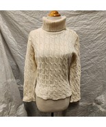Vintage Made in Italy of Benneton Women&#39;s White Turtleneck Sweater - £46.77 GBP