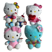HELLO KITTY Plush Toy Collection by Sanrio and TY Beanie Lot of 5 Pre-Owned - £19.21 GBP
