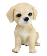 Realistic Sitting Adorable Fawn Labrador Puppy Figurine 5.5&quot; Tall Pet Pa... - $512.99 MXN