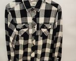 Men Roebuck black &amp; white plaid front pockets long sleeve button medium ... - $19.95