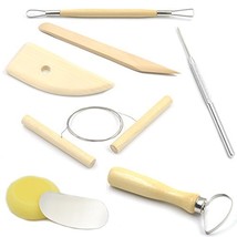 Bluemoona 8 Pcs - Pottery Tools Plaster Ceramic Modeling Clay Wax Sculpture Boxw - £5.97 GBP