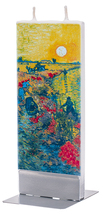 Flatyz Handmade Twin Wick Unscented Thin Flat Candle  - Van Gogh Red Vineyards a - £14.90 GBP