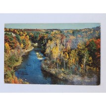 Postcard Vintage Posted 1957 Little Muskegon River Aerial view Michigan USA - £7.20 GBP