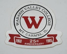 Pegatina Forma Wabash Valle College MT Carmen Illinois 1985 - £23.49 GBP