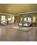 Desiderius 70&quot; Bench, Beige Fabric, Antique Gold &amp; Hand Paint Brown - $47,362.58 MXN
