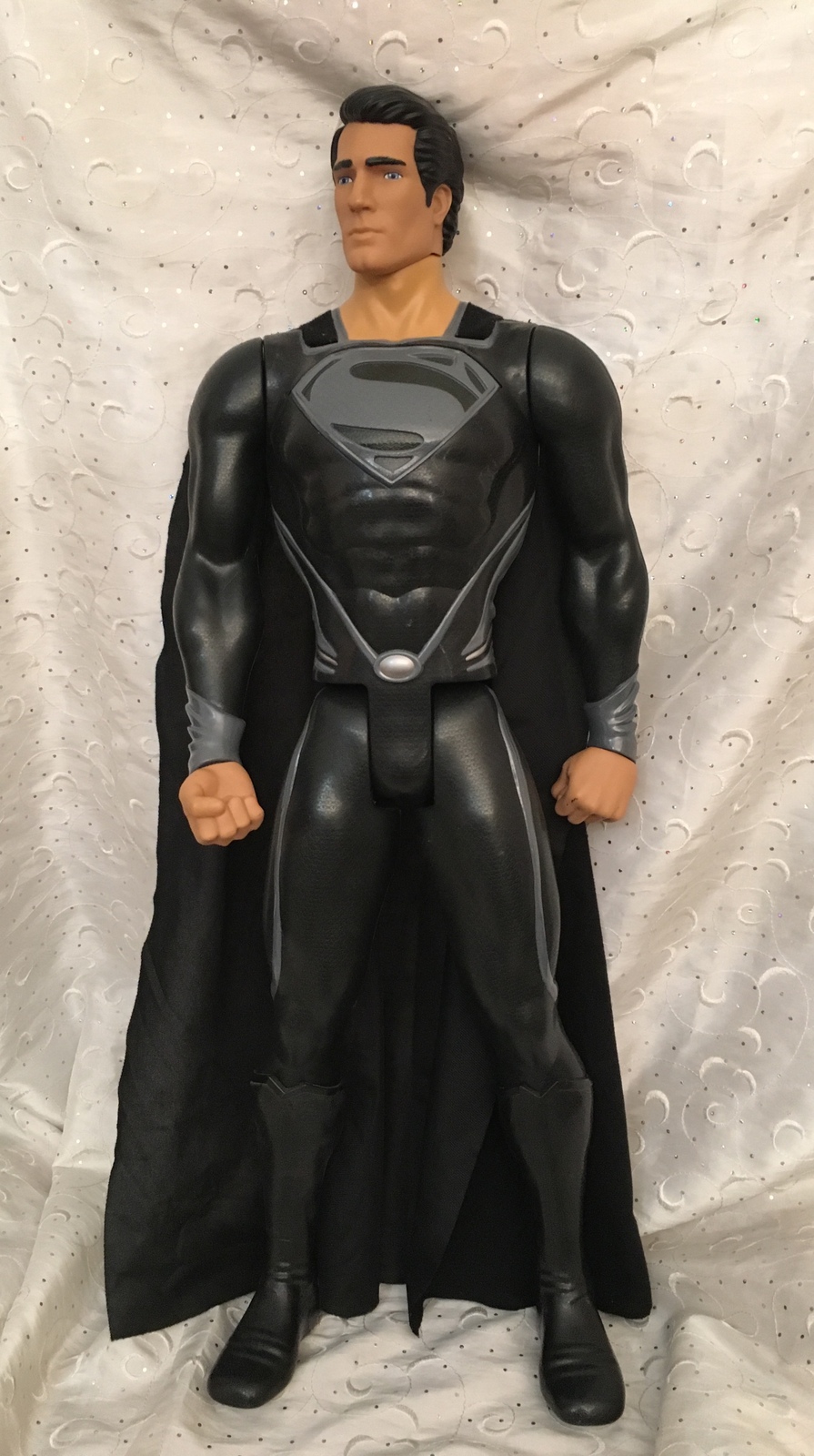 Primary image for Jakks Pacific DC Comics Superman Man of Steel Kryptonian Black Suit Figure 31"