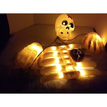 Halloween Skeleton Skull Ribs Hearts Hands Light Up - $22.76