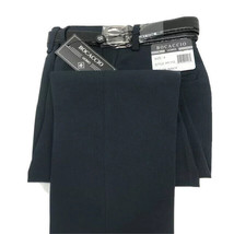 Bocaccio Uomo Boy&#39;s Navy Flat Front Dress Pants with a Black Belt Sizes ... - $24.99