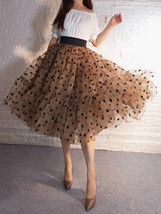 Emerald Green Polka Dot Tulle Skirt Outfit Women A-line Plus Size Tulle Skirts image 12