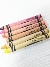 Vintage Crayola Crayons chartreuse Ultra Orange mulberry indian red thistle - £39.22 GBP