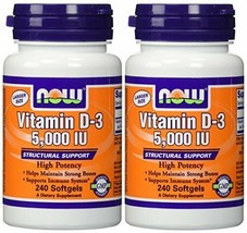 NOW Foods Vitamin D3 5000 Iu, 240-softgels (Pack of 2) - £26.62 GBP