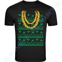 New Weed Ugly Christmas T-shirt Hip Hop Santa Funny Women&#39;s Mens Tee Black - £7.25 GBP