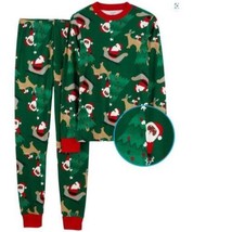Boys Christmas Pajamas 2 Pc Shirt Pants Set Carters Green Toddler-size 2... - £14.21 GBP
