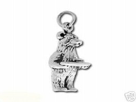 ITALY SOLID 925 STERLING SILVER 3D BUTLER BEAR FUN ANIMAL CHARM JEWELRY ... - $28.02 CAD