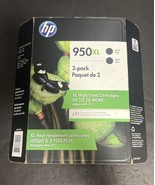 2 PACK HP 950XL Printer Ink Cartridges Black Sealed Use By November 2020 - £36.50 GBP