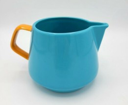 Sagaform Aqua Blue Stoneware 500 ml Creamer Jug w/ Orange Handle - $17.81