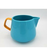 Sagaform Aqua Blue Stoneware 500 ml Creamer Jug w/ Orange Handle - $17.81
