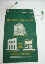 Vintage Broadway National Bank Nashville Tennessee Coin Deposit Money Bag Rare - £110.16 GBP